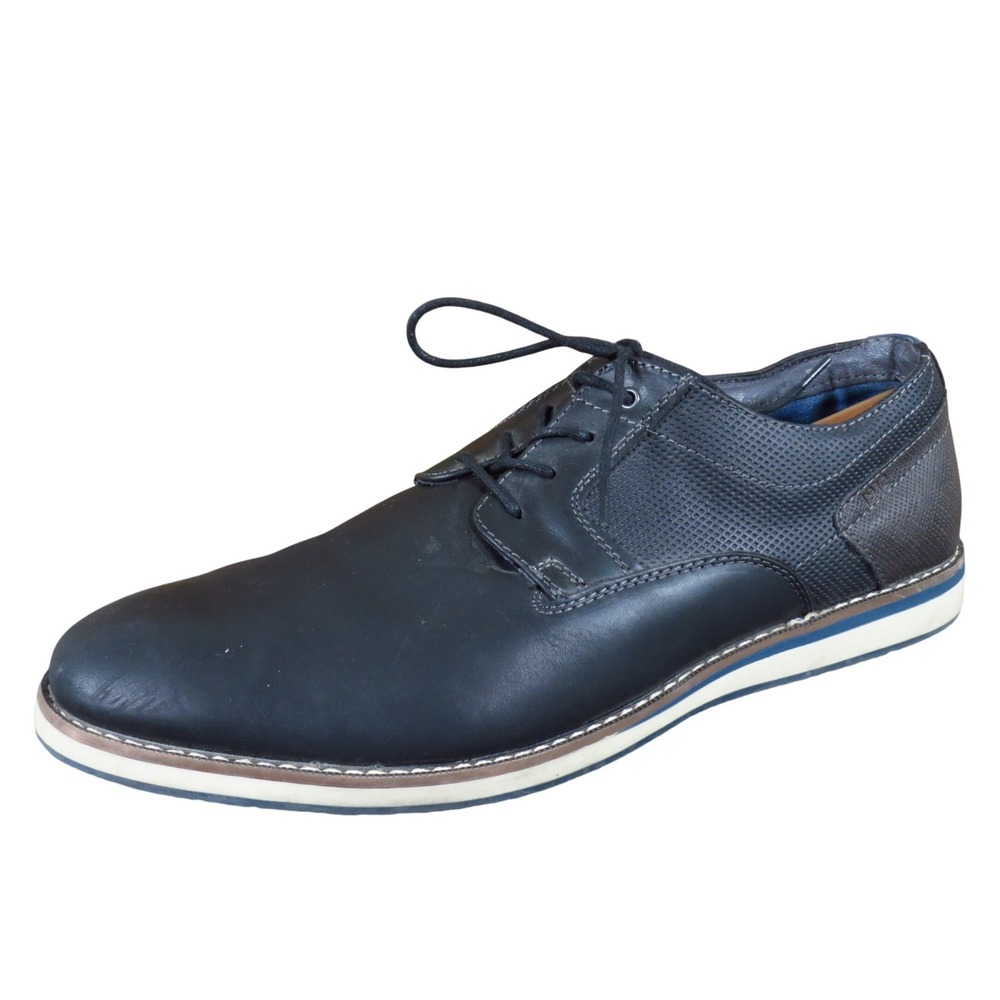 Nunn Bush Circuit Plain Toe Men Casual Oxford Size 13 Medium Black Leather